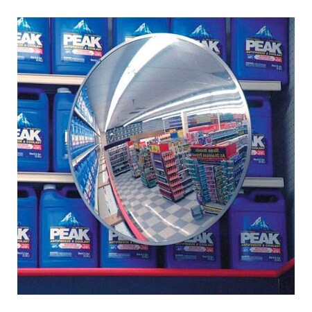 Safety Security Products Co Round Polycarbonate Convex Mirror, Indoor/Outdoor, 18in Dia., 160 Viewing Angle H214181PC